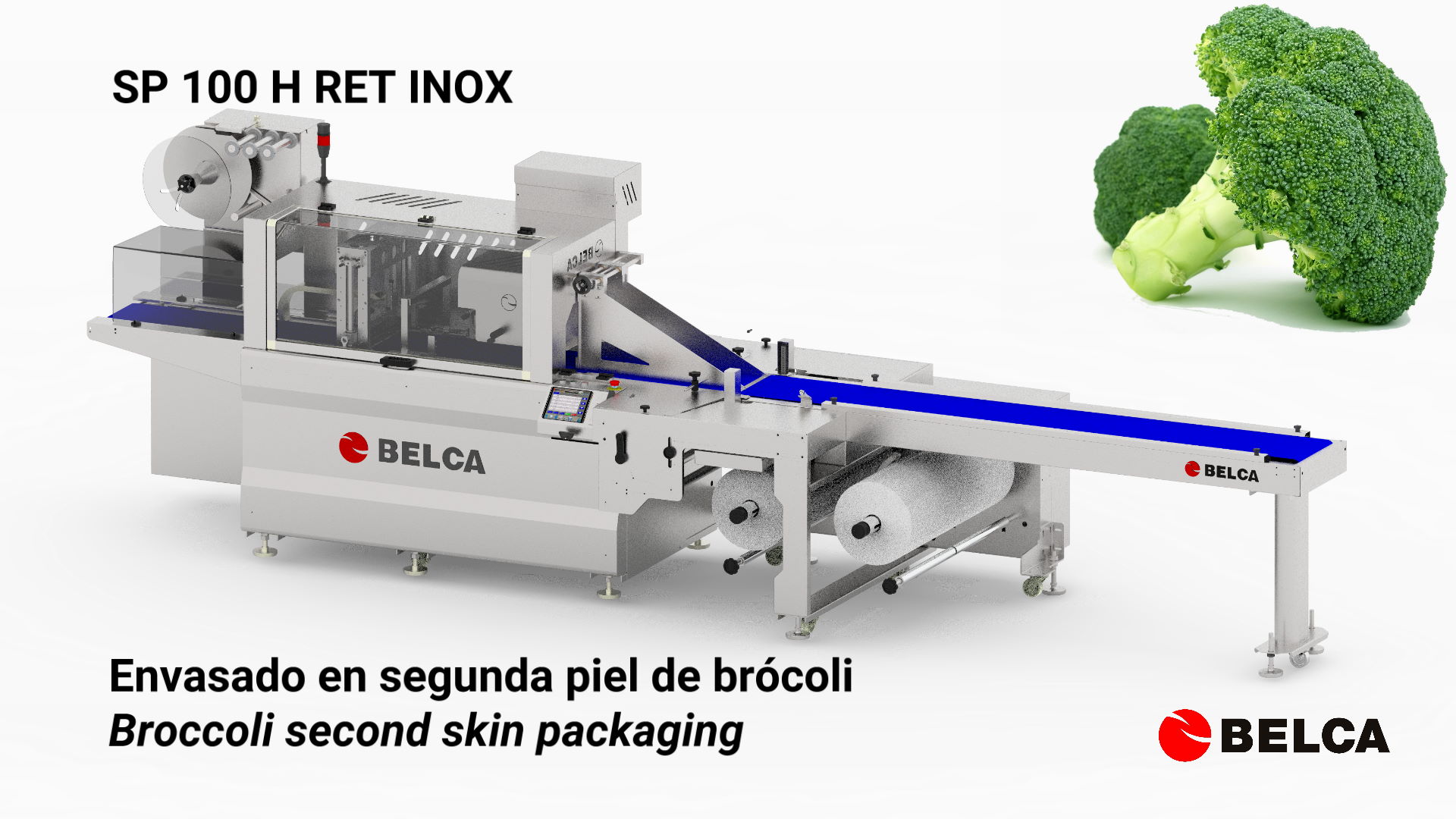 Broccoli second skin packaging in SP 100 HR INOX. Factory setting. - BELCA